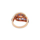 MOLTO BELLO GEMS - 18k Rose Gold Blue Sapphire Diamond Ring