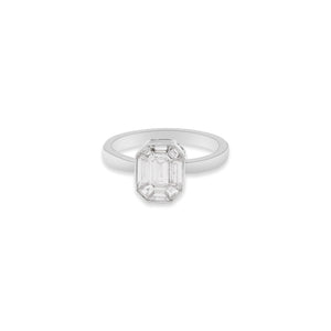 18k White Gold Natural Diamond Plain Ring