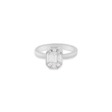 18k White Gold Natural Diamond Plain Ring