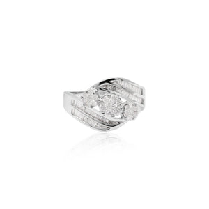 Natural Diamond Designer Ring In 18k White Gold