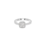 Natural Diamond Ring In 18k White Gold