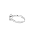 Natural Diamond Ring In 18k White Gold