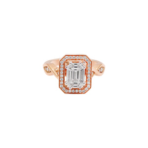 MOLTO BELLO GEMS 18k Rose Gold Diamond Twisted Ring For Wedding