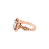 MOLTO BELLO GEMS 18k Rose Gold Diamond Twisted Ring For Wedding