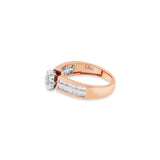 Floral Natural Diamond 18k Rose Gold Ring