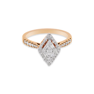 Classic Natural Diamond 18k Rose Gold Ring