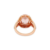 Natural Morganite With Diamond Cocktail Ring In 18k Rose Gold