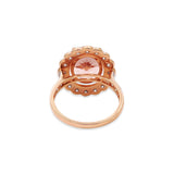 Molto Bello Gems Natural Morganite With Diamond Floral Ring In 18k Rose Gold