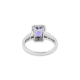 Latest Natural Tanzanite With Diamond 18k White Gold Ring