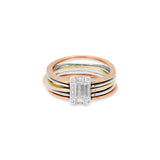 Multi Layer Natural Diamond 18k Gold Ring