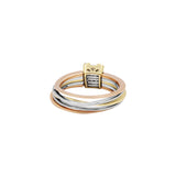 Multi Layer Natural Diamond 18k Gold Ring