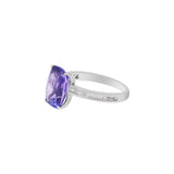 Molto Bello Gems Natural Tanzanite With Diamond Ring In 18k White Gold