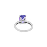 Molto Bello Gems Natural Tanzanite With Diamond Ring In 18k White Gold