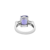 MOLTO BELLO GEMS - Natural Tanzanite With Diamond Ring In 18k White Gold