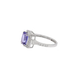 Molto Bello Gems - Natural Tanzanite With Diamond Ring In 18k White Gold