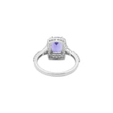 Molto Bello Gems - Natural Tanzanite With Diamond Ring In 18k White Gold