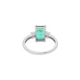 Molto Bello Gems - Natural Emerald With Diamond 18k White Gold Ring