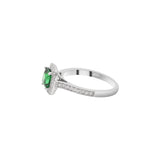 Natural Tsavorite With Diamond Ring In 18k White Gold