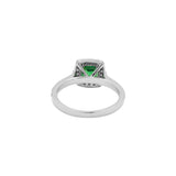 Natural Tsavorite With Diamond Ring In 18k White Gold