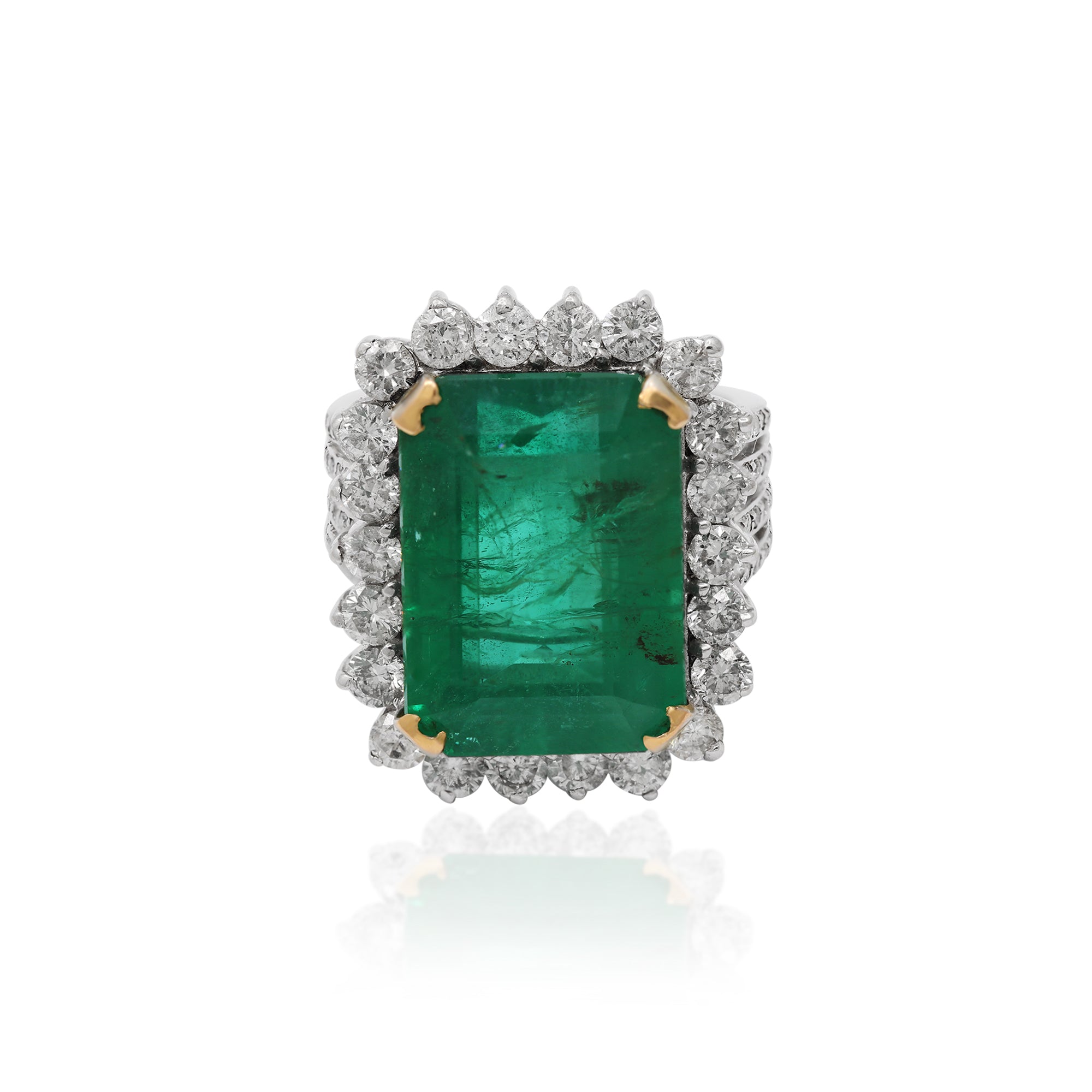 Very Rare Big Emerald Gemstone White Gold Ring – Molto Bello Gems ...