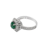 Best Quality Round Emerald Gemstone And Diamond Gold Ring