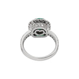 Best Quality Round Emerald Gemstone And Diamond Gold Ring