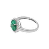 18K Gold Marquise And Round Emerald Gemstone Ring