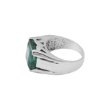 Rare Quality Natural Square Emerald Gemstone Gold Ring