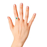 Natural Rectangle Emerald Gemstone Gold Ring