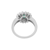 18K Gold Oval Emerald Gemstone Wedding Ring